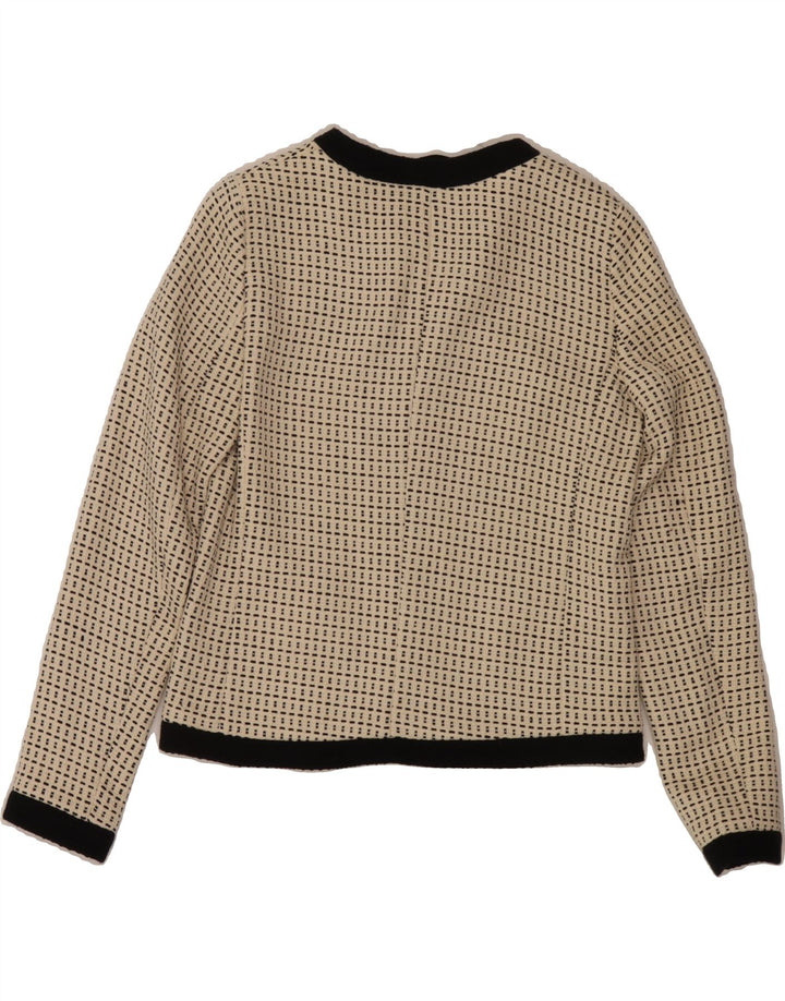 MASSIMO DUTTI Womens Blazer Jacket EU 36 XS Off White Check Cotton Vintage Massimo Dutti and Second-Hand Massimo Dutti from Messina Hembry 