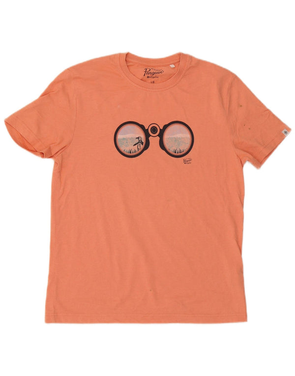 Penguin T-Shirt Graphique Homme Grand Orange Coton
