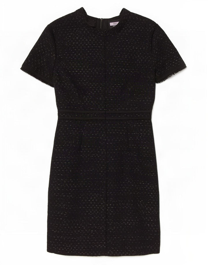 Reiss Robe trapèze pour femme UK 8 Small Noir Rayé Polyester