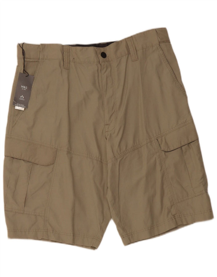 Marks & Spencer Short Cargo Homme W32 Coton Beige Moyen