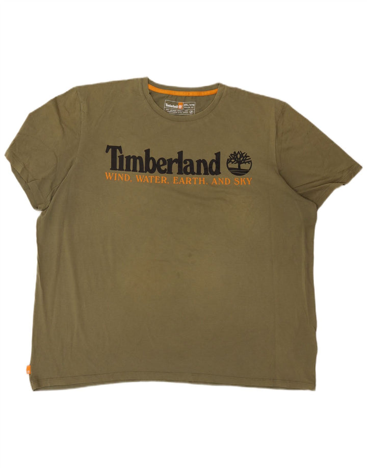 TIMBERLAND T-Shirt graphique coupe régulière pour hommes, haut 3XL en coton kaki