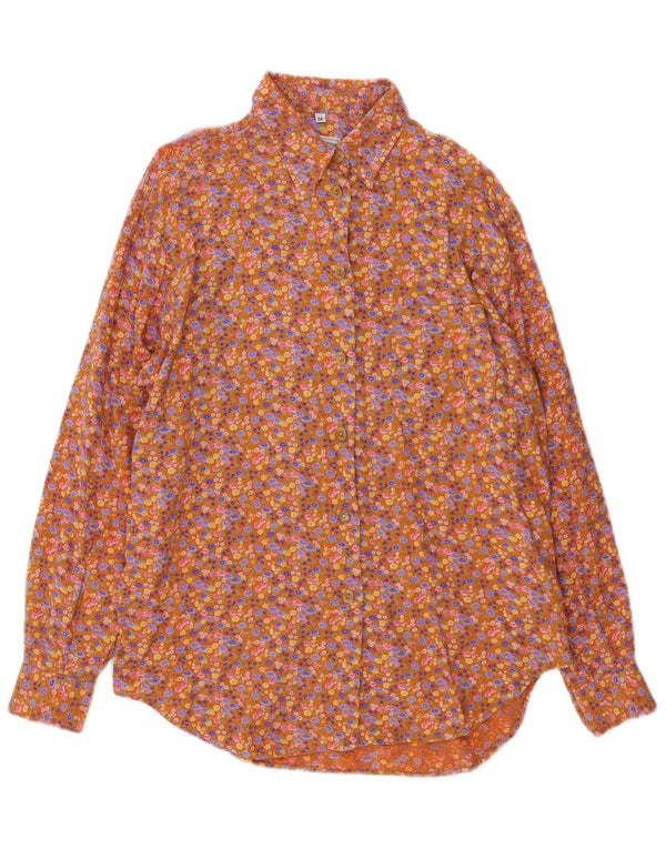 chemise femme vintage UK 14 Viscose florale multicolore moyenne