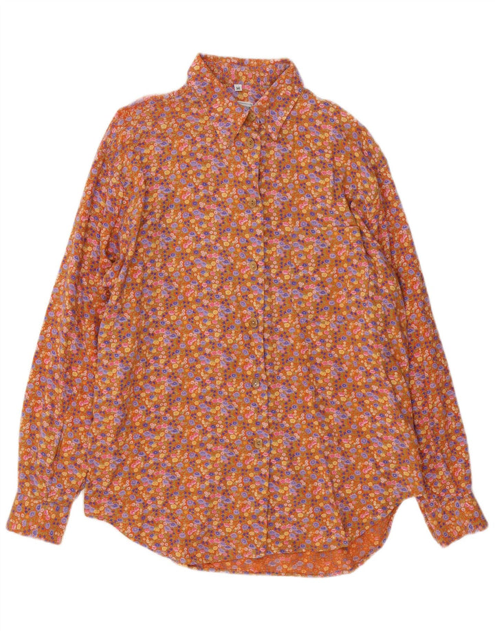 chemise femme vintage UK 14 Viscose florale multicolore moyenne