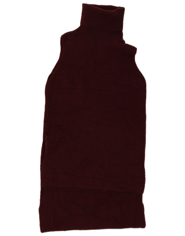 Zara Robe pull sans manches pour femme UK 14 Acrylique bordeaux moyen
