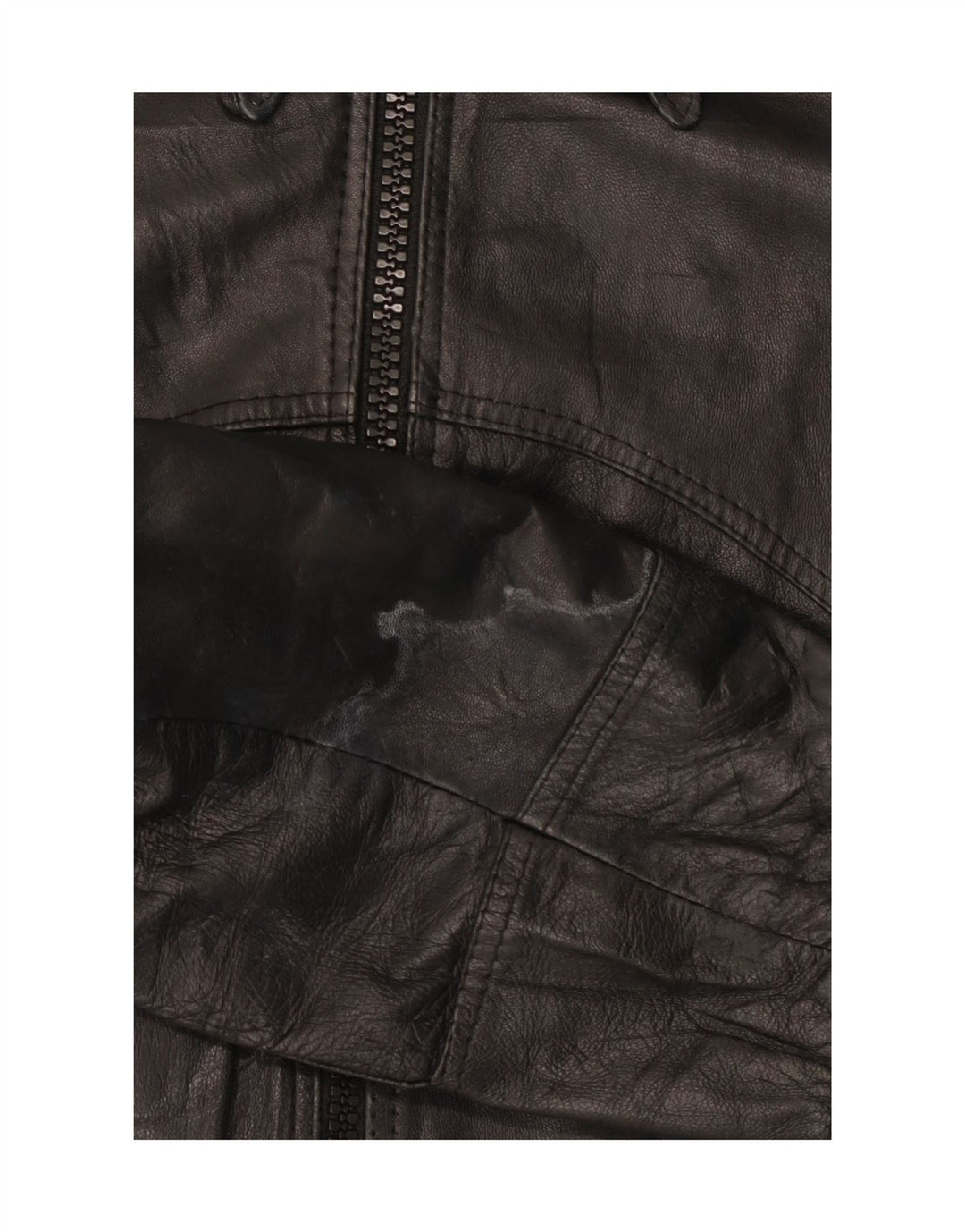 veste en cuir bomber femme vintage IT 50 XL cuir noir
