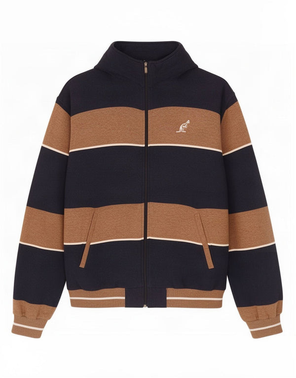 AUSTRALIAN L'ALPINA Pull Cardigan Homme IT 56 2XL Bleu Marine Rayé