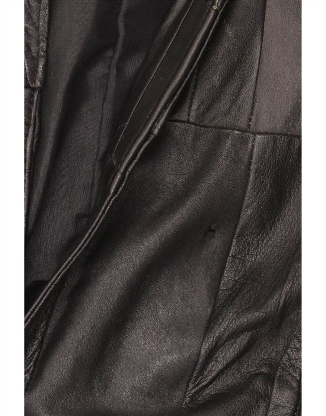 VINTAGE Gilet en cuir homme UK 38 Medium Black Patchwork