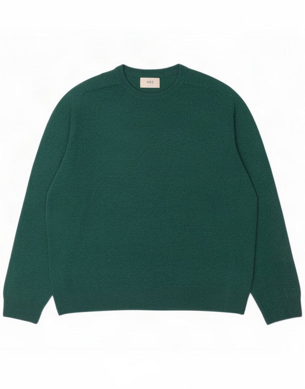 Marks & Spencer Pull col rond pour homme 2XL laine d'agneau vert