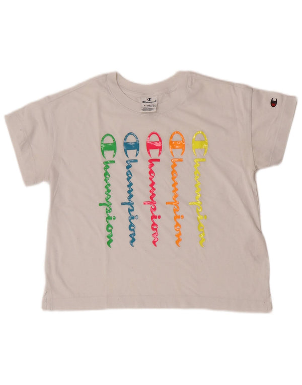 Champion T-shirt court surdimensionné pour femme en coton blanc UK 6 XS