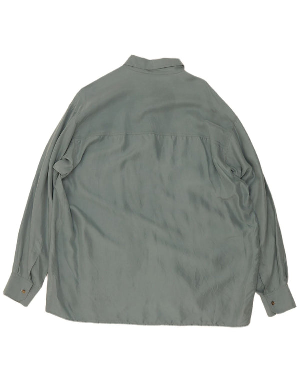 Chemise Homme Vintage XL Soie Verte
