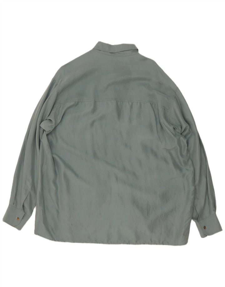 Chemise Homme Vintage XL Soie Verte