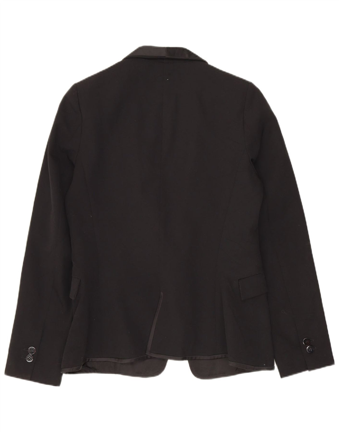 ZARA Femme Veste Blazer UK 10 Petit Noir Polyester