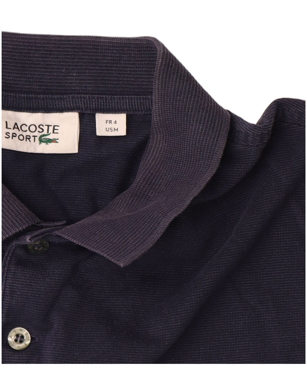 LACOSTE Polo Homme Taille 4 Moyen Bleu Marine Pinstripe Coton