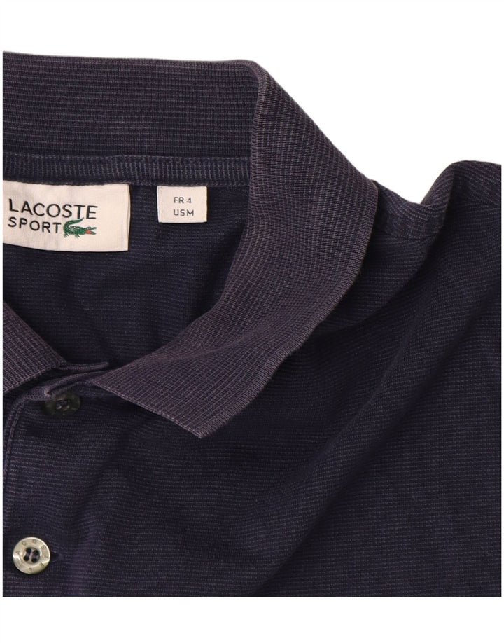 LACOSTE Polo Homme Taille 4 Moyen Bleu Marine Pinstripe Coton