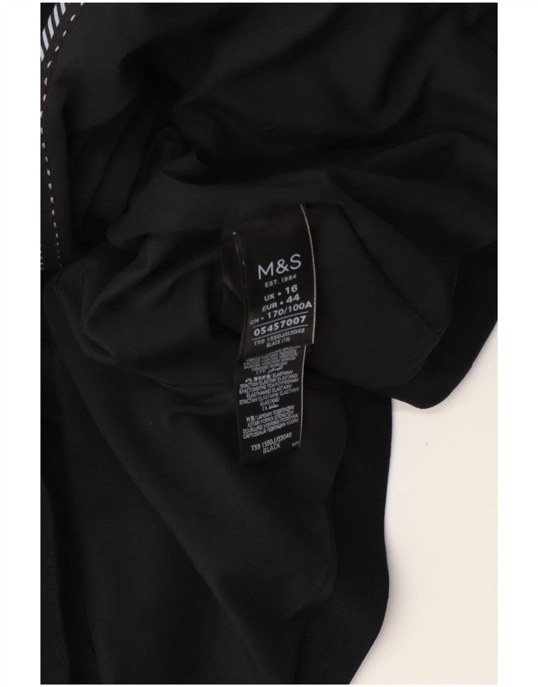 Marks & Spencer Veste blazer courte à 2 boutons pour femme UK 16 Large Noir