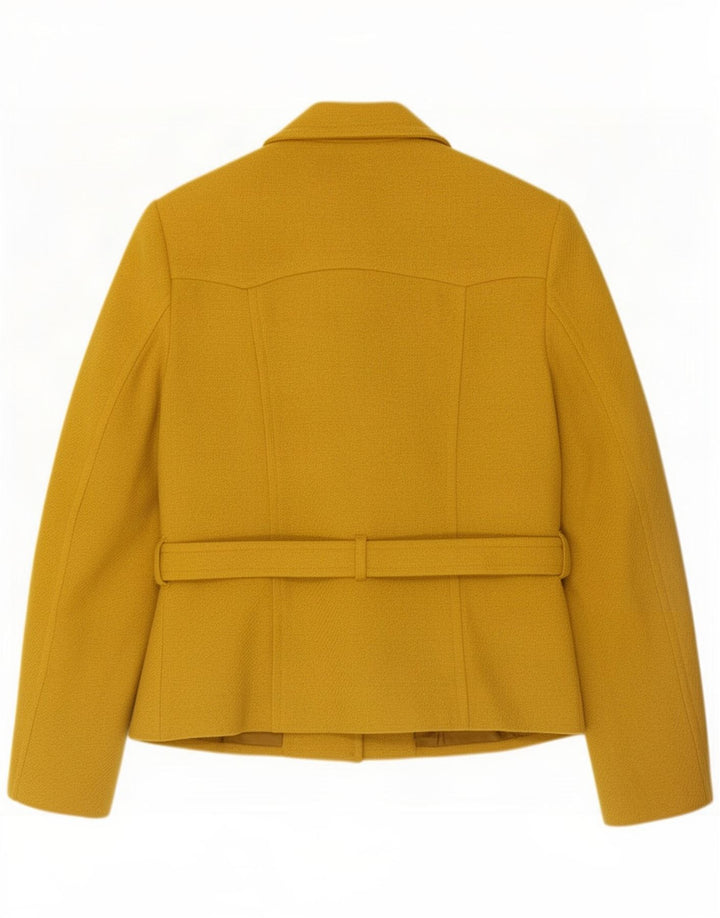 Stefanel Veste blazer 4 boutons pour femme IT 44 Laine jaune moyen