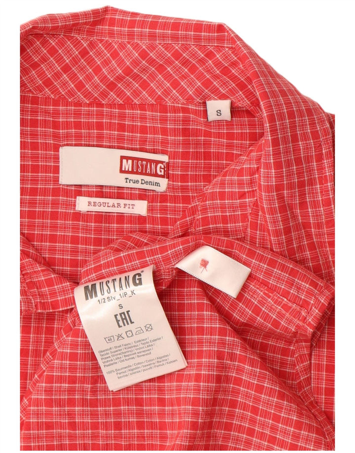 MUSTANG Chemise à manches courtes pour homme, coupe régulière, en coton à petits carreaux rouges