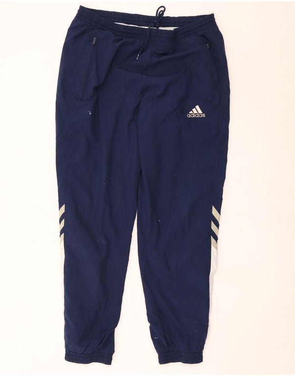 Adidas Pantalon de survêtement pour homme UK 42/44 Large Bleu marine Colourblock