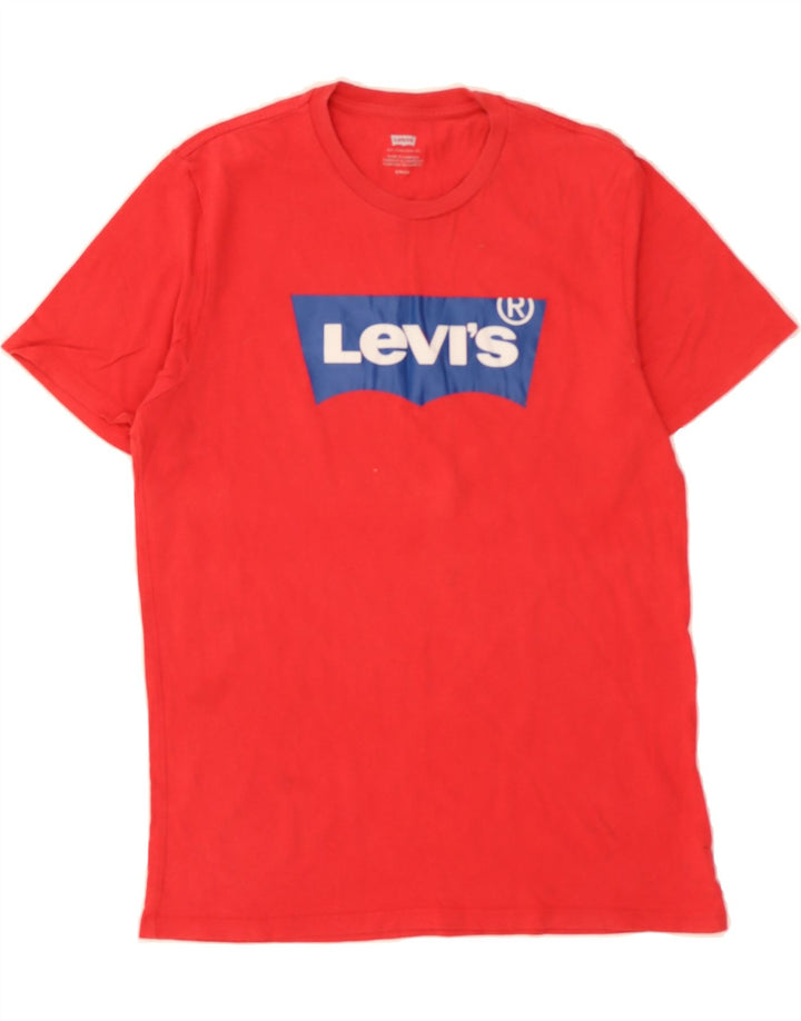 LEVI'S Mens Graphic T-Shirt Top Small Red Vintage Levi's and Second-Hand Levi's from Messina Hembry 