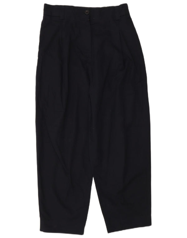 Cos Womens High Waist Cropped Trousers EU 36 Small W28 L25 Navy Blue