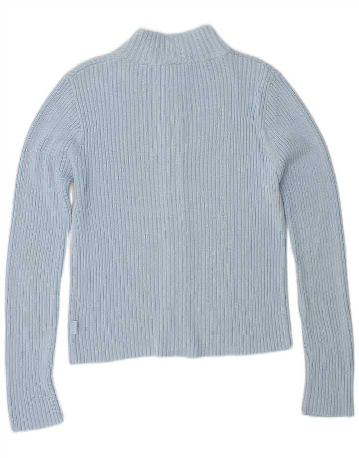 TOM TAILOR Pull Cardigan Court Femme UK 12 Bleu Moyen