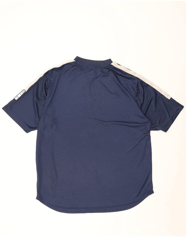 Nike T-shirt pour homme UK 45/47 XL Bleu marine Colorblock Polyester
