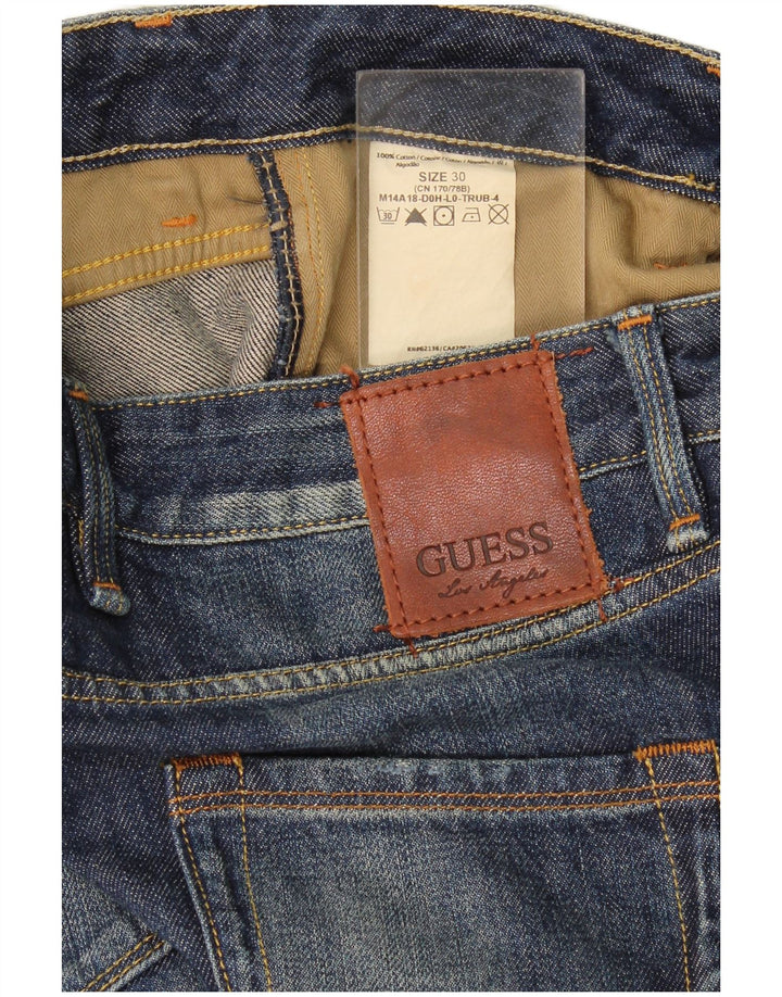 Guess Jean Droit Femme W30 L33 Bleu Marine Coton
