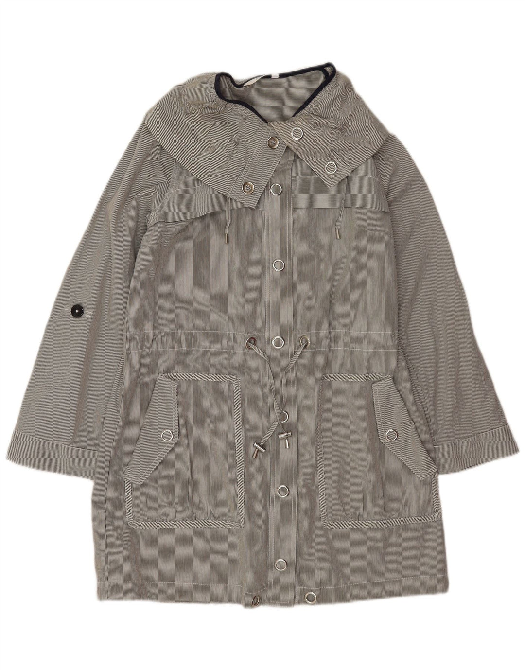 Marks & Spencer Trench-Coat surdimensionné pour femme UK 10 Petites rayures grises