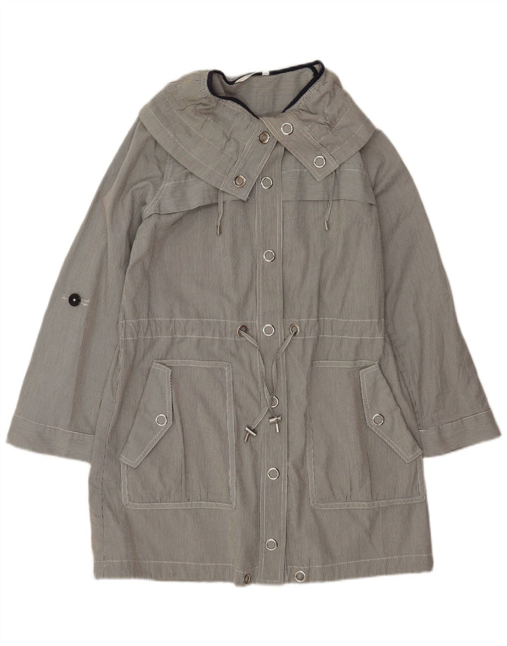 Marks & Spencer Trench-Coat surdimensionné pour femme UK 10 Petites rayures grises