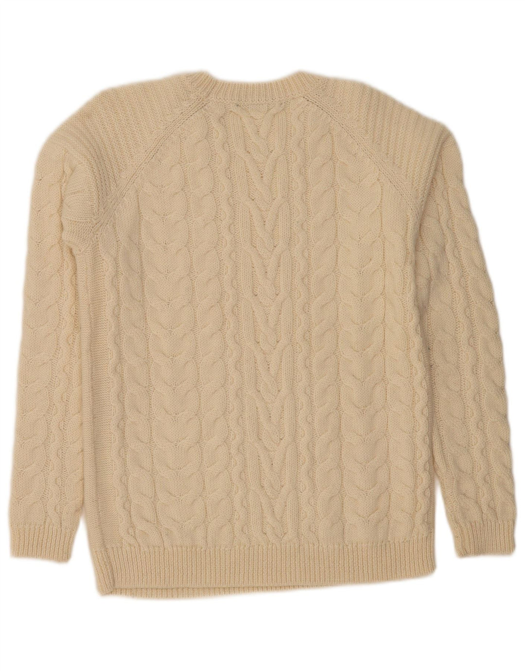 HALLHUBER Pull à col rond pour femme UK 14 Laine beige moyen