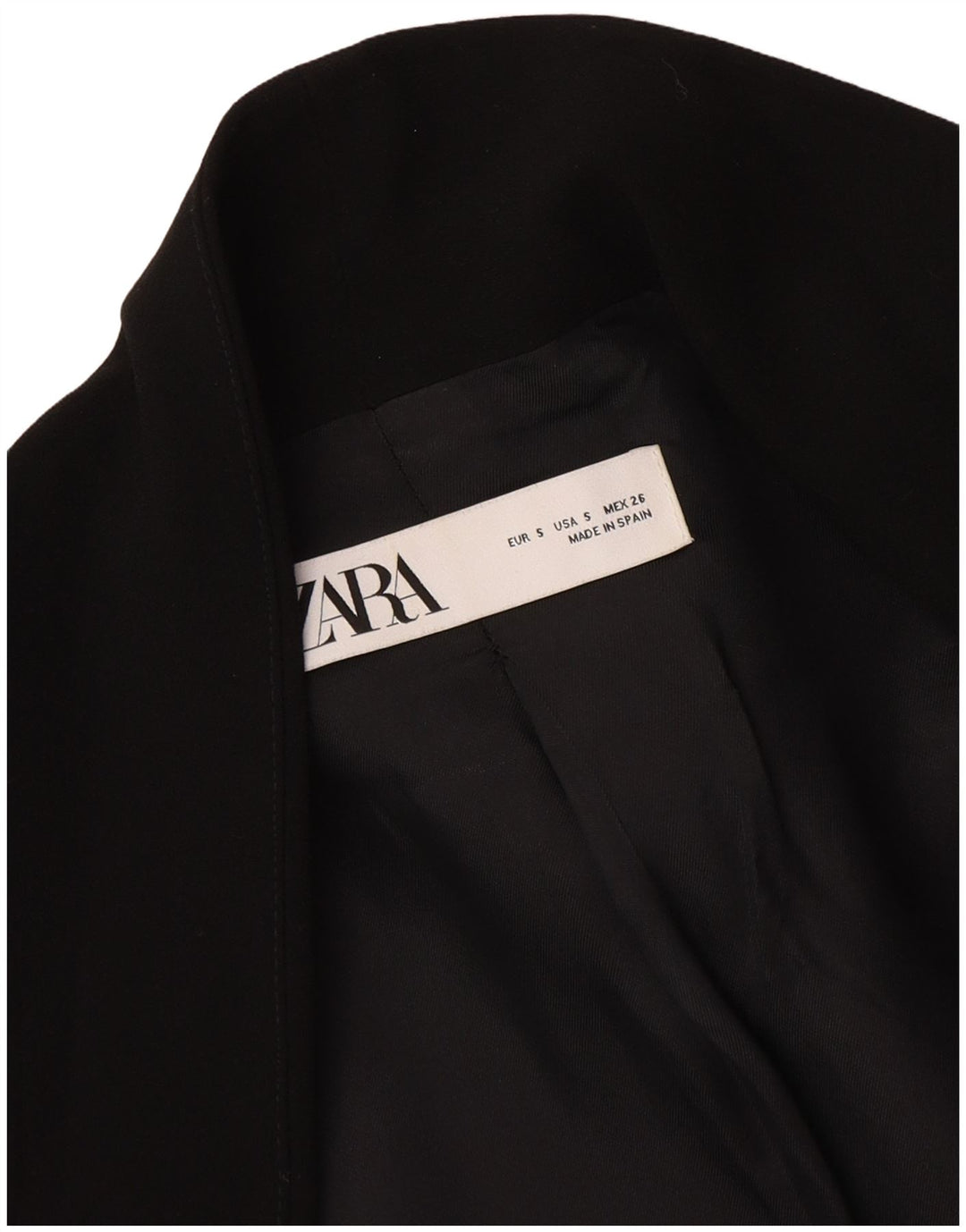 Zara Veste Blazer Ouverte Femme UK 10 Petit Noir