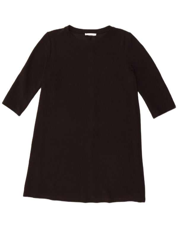 Zara Robe droite à manches 3/4 pour femme UK 14 Large Noir