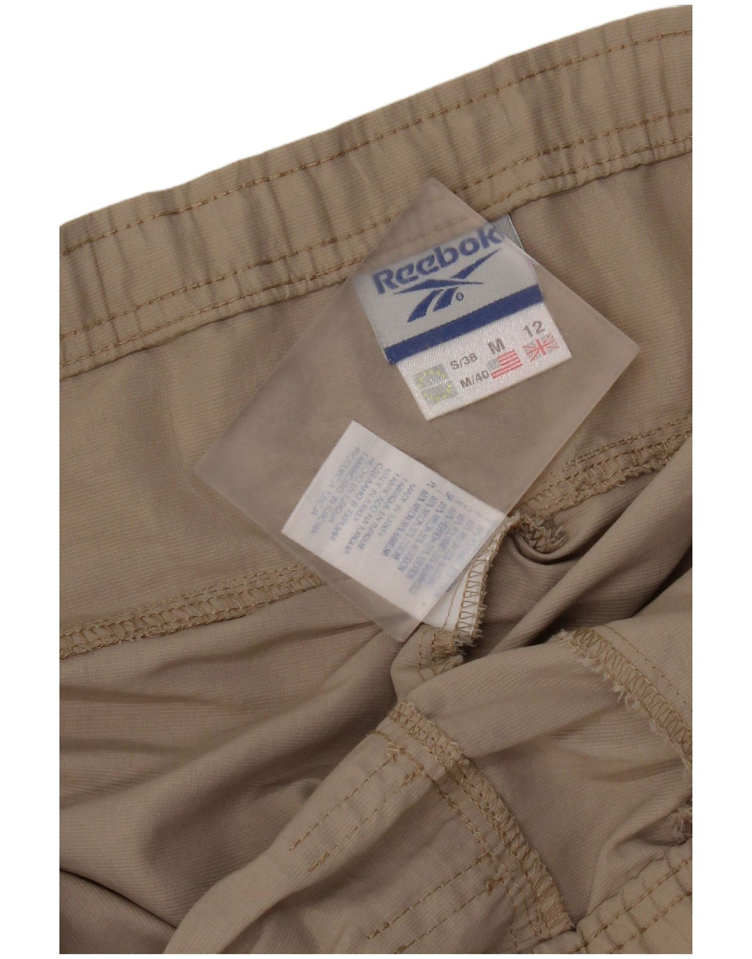 Reebok Pantalon de Survêtement Cargo Femme UK 12 Nylon Beige Moyen