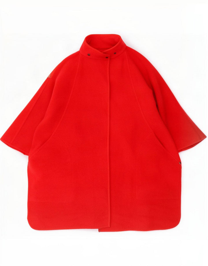 Manteau poncho vintage pour femme, taille unique, laine vierge rouge