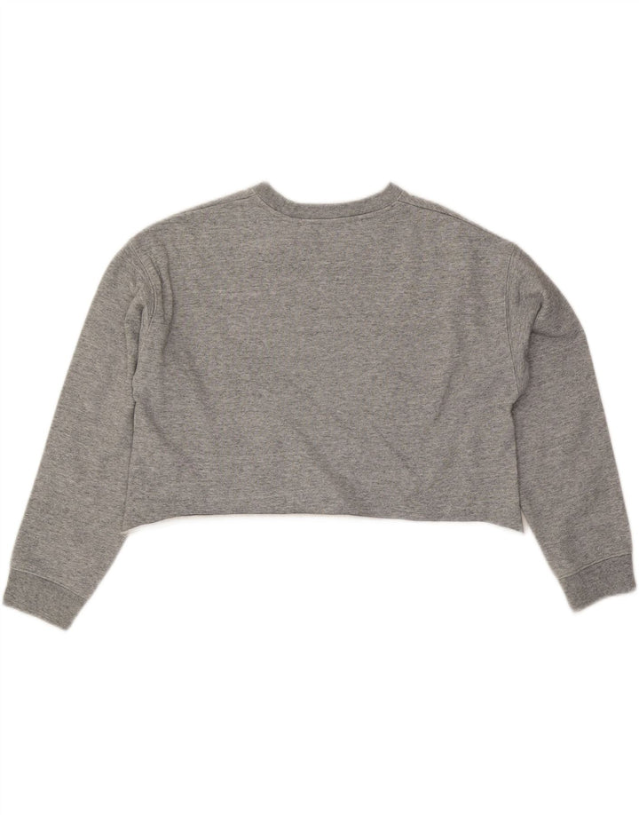 Levi's Femme Crop Oversize Sweatshirt Jumper UK 10 Petit Gris Coton