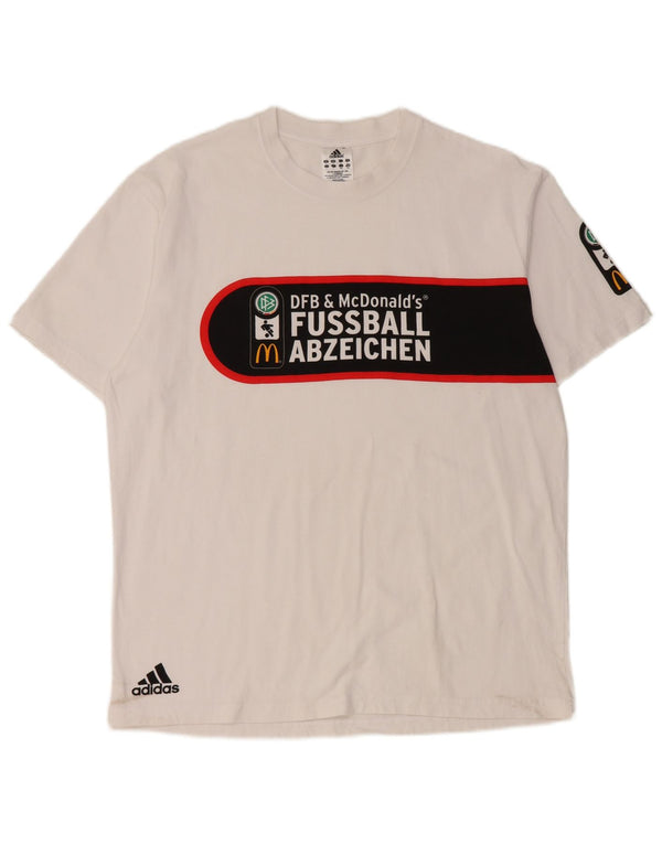 Adidas T-shirt graphique pour hommes, grand, en coton color block blanc