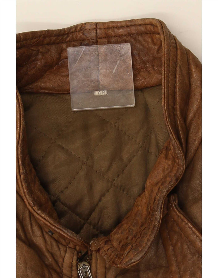 veste en cuir homme vintage IT 48 Marron moyen
