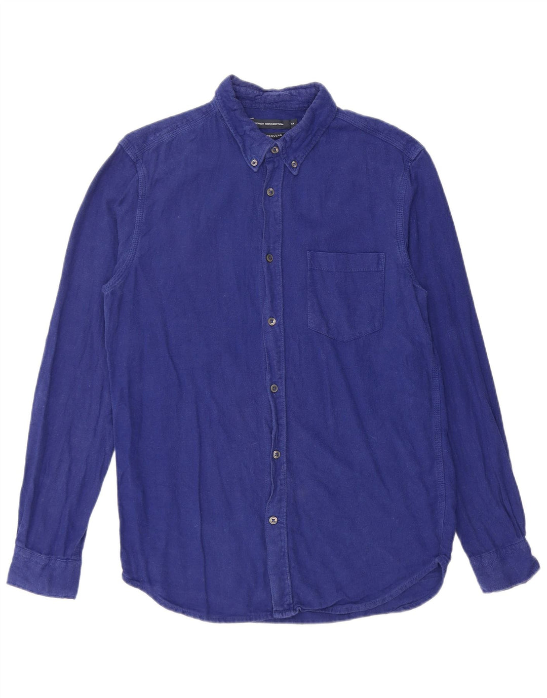 French Connection Chemise Regular Fit Flanelle Homme Bleu Moyen Coton