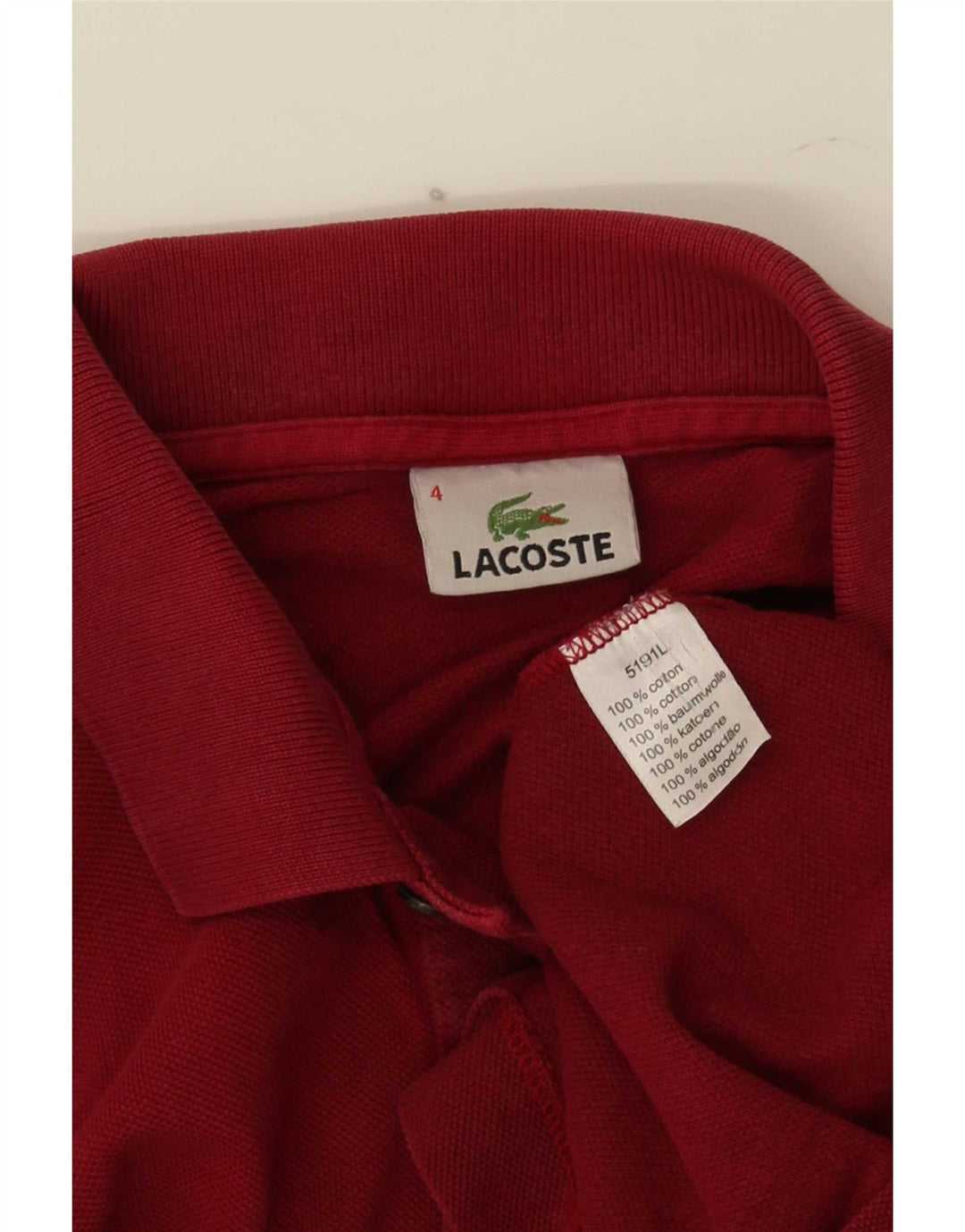 Lacoste Polo Homme Taille 4 Coton Rouge Moyen