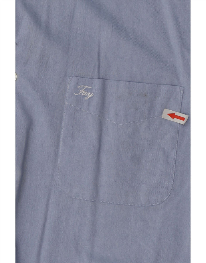 Fay Chemise Homme Taille 44 17 1/2 XL Coton Bleu