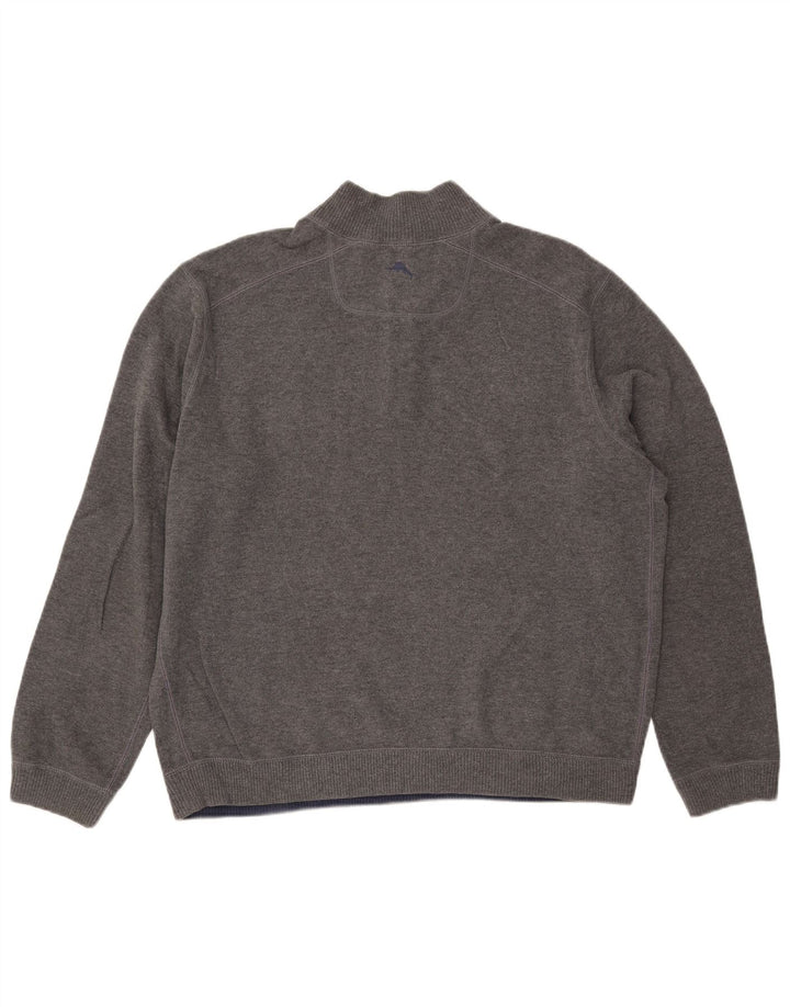 TOMMY BAHAMA Pull col zippé pour homme XL Gris
