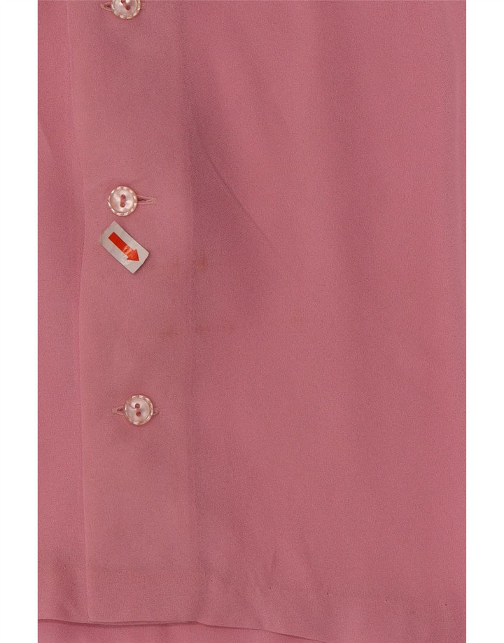 vintage Femme Manches Longues Blouse Top UK 12 Rose Moyen