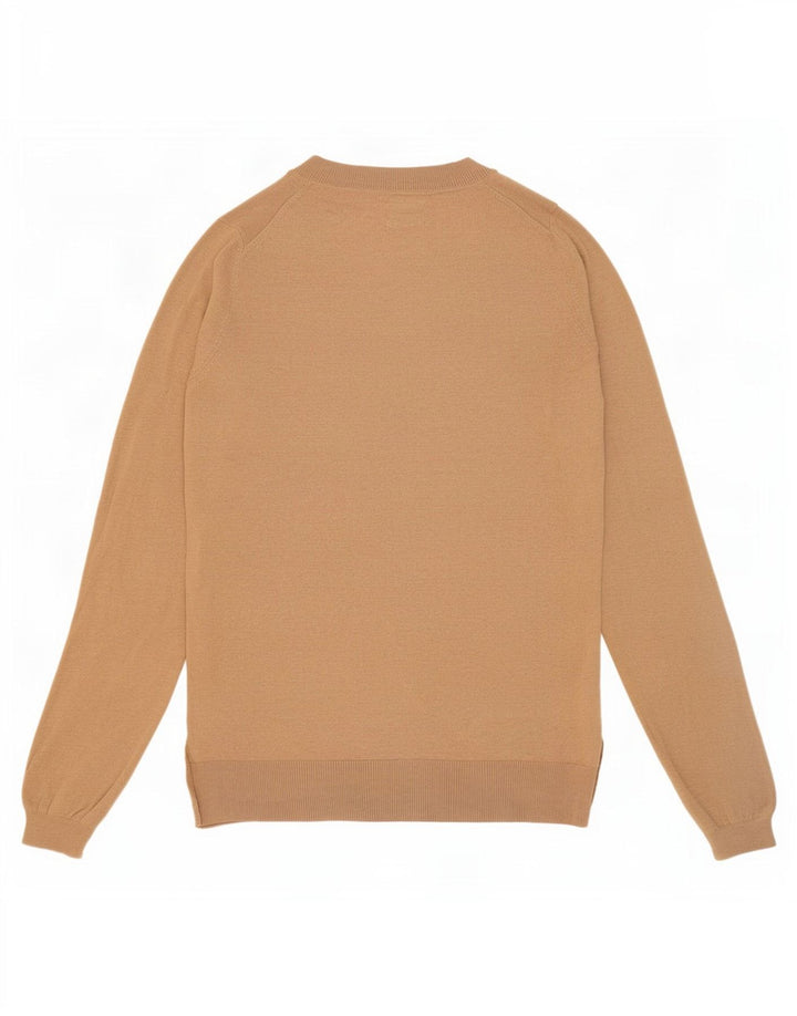 Massimo Dutti Pull col V pour femme UK 12 Laine beige moyen
