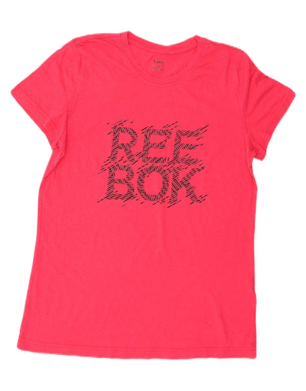 Reebok T-shirt graphique pour femme UK 20/22 XL Rose Coton