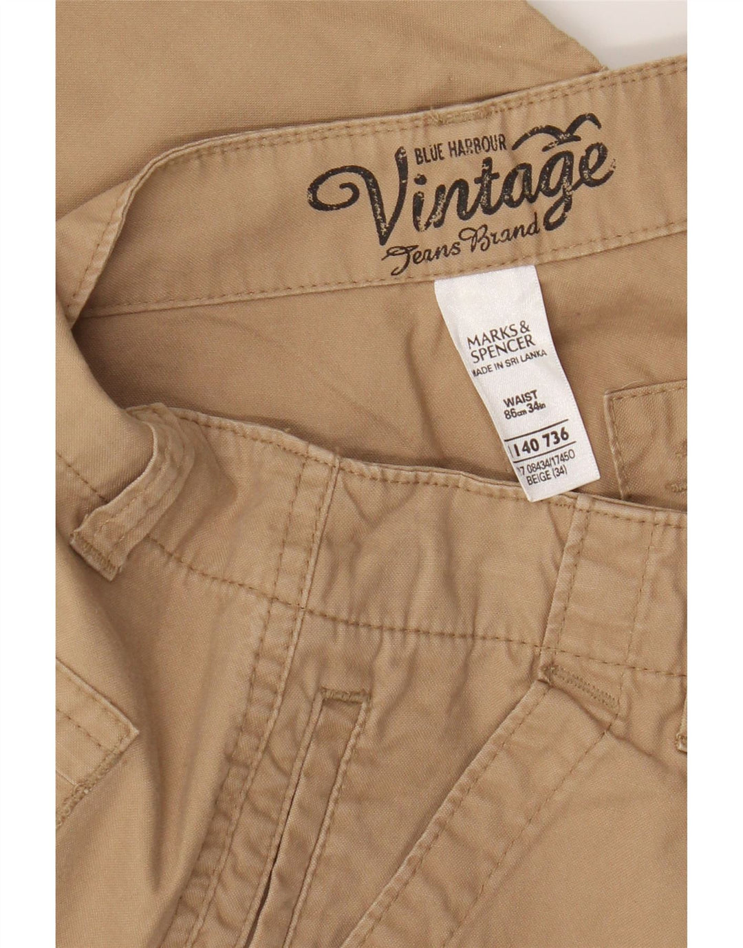Marks & Spencer Bermuda cargo Blue Harbor pour homme W34 Large Beige