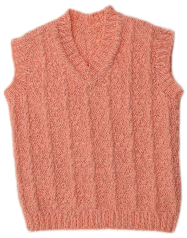 vintage Womens Vest Débardeur UK 12 Rose Moyen