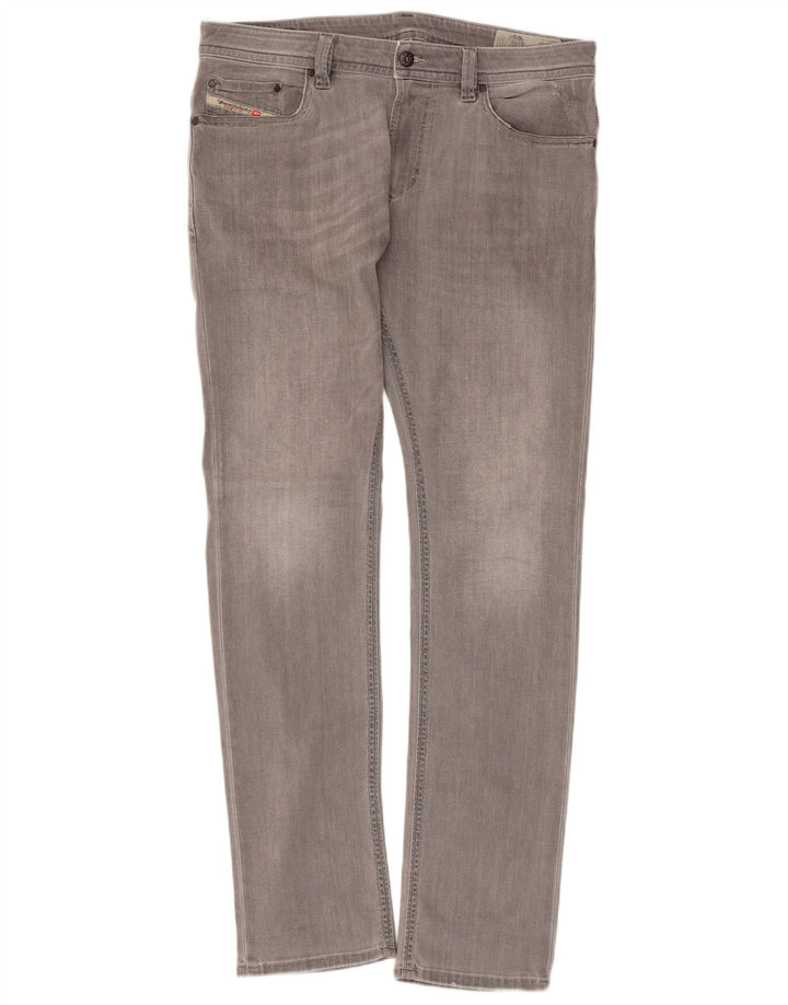 DIESEL Jean skinny Thavar Slim Femme W34 L32 Gris Coton