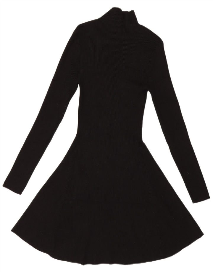 Zara Femme Robe Pull UK 44 Medium Noir Viscose