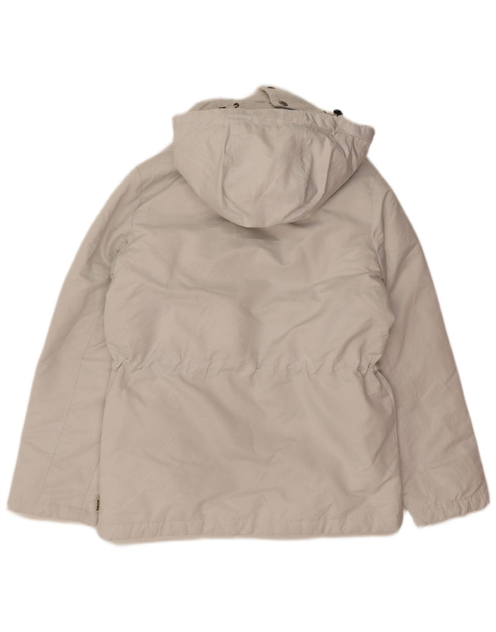 Geox Veste matelassée surdimensionnée à capuche pour femme UK 6 XS Blanc Polyester