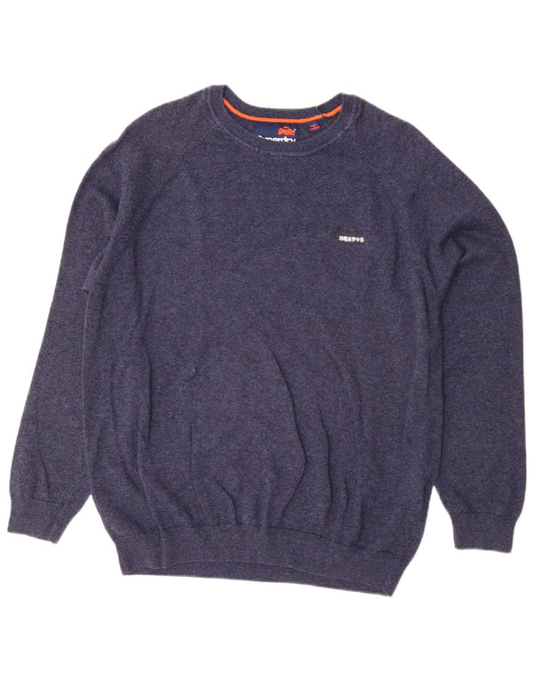 Superdry Pull col bateau pour homme 2XL Bleu marine Coton